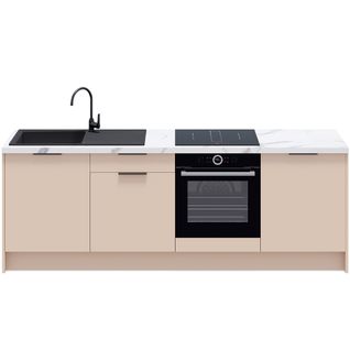 Meubles Bas De Cuisine - L. 245 Cm - Beige Cachemire - Luzia
