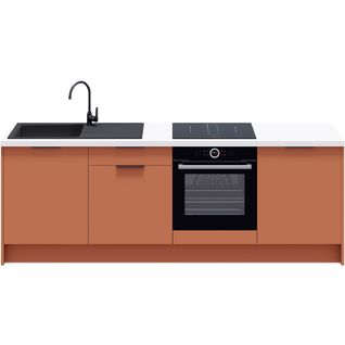 Meubles Bas De Cuisine - L. 245 Cm - Terracotta - Luzia