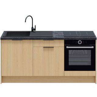 Meubles Bas De Cuisine - L. 185 Cm - Chêne Clair - Sierra