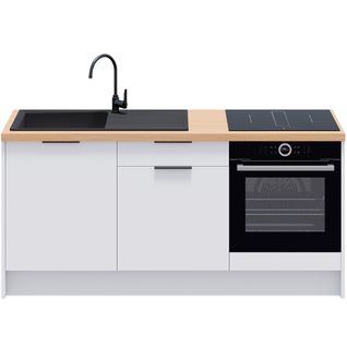 Meubles Bas De Cuisine - L. 185 Cm - Blanc - Luzia