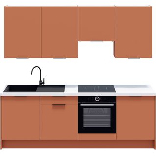 Ensemble De 8 Meubles De Cuisine - L. 245 Cm - Terracotta - Luzia