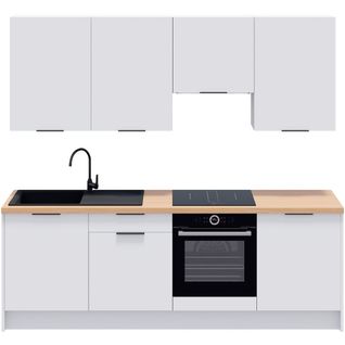 Ensemble De 8 Meubles De Cuisine - L. 245 Cm - Blanc - Luzia