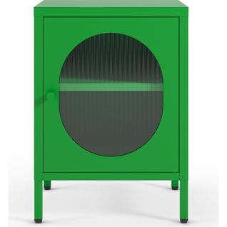 Table De Chevet 1 Porte En Métal Vert Électrique 40 Cm - Ysia