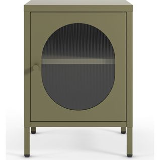 Table De Chevet 1 Porte En Métal Vert 40 Cm - Ysia