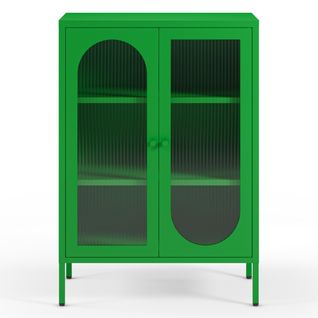 Buffet 2 Portes En Métal Vert Électrique 70 Cm - Ysia