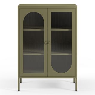 Buffet 2 Portes En Métal Vert 70 Cm - Ysia