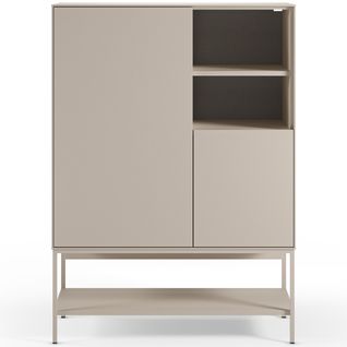 Buffet Haut 2 Portes 2 Niches Beige 90 Cm - Zara