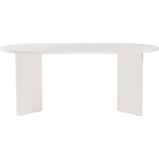 Table à Manger Ovale Blanche 8 Pers. 180 Cm - Suna