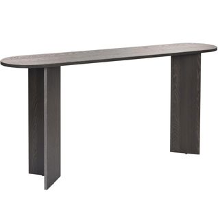 Console Ovale Effet Bois Noir 150 Cm - Malva