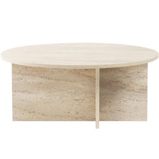 Table Basse Ronde Effet Travertin D.90 Cm - Zelis