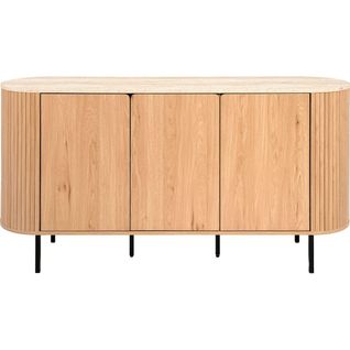 Buffet 3 Portes Effet Chêne Et Travertin 160 Cm - Juna