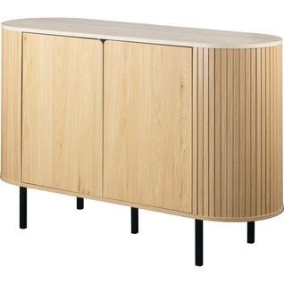 Buffet 2 Portes Effet Chêne Et Travertin 120 Cm - Juna
