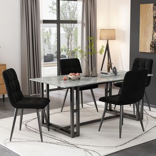 Liberté Chaise De Salle à Manger (4 Pièces), Noir, Ensemble De 4 Chaises Design Rembourrées Avec Dos