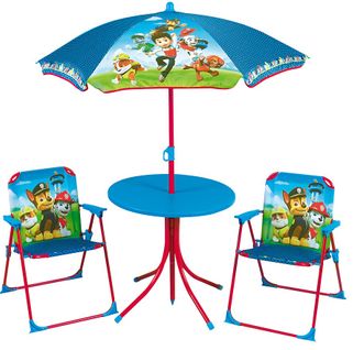Set De Jardin Enfant - Pat'patrouille - Table Parasol Et 2 Chaises Pliantes