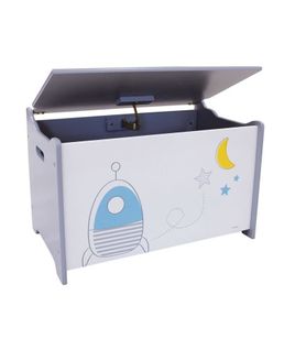 Coffre à Jouets En Bois Thème Espace Et Fusées