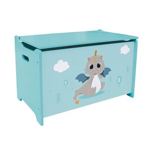 Coffre à Jouets Léon Le Dragon, En Bois Pour Enfant H. 40 X L. 58 X P. 36 Cm
