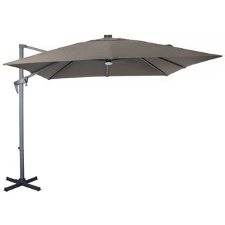 Parasol Déporté En Aluminium 2.7 M Avec LEDs Gris Et Taupe