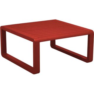 Table Basse De Jardin En Aluminium 80x80 Cm Tonio Rouge