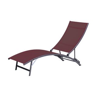 Lot De 2 Bains De Soleil Bahia - 176x54.5xh 35/96 Cm - Bordeaux