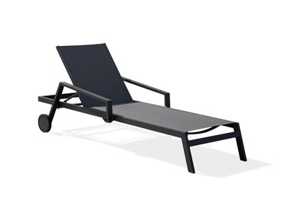 Bain De Soleil Ibiza En Aluminium Et Textilène Anthracite - Ibiza