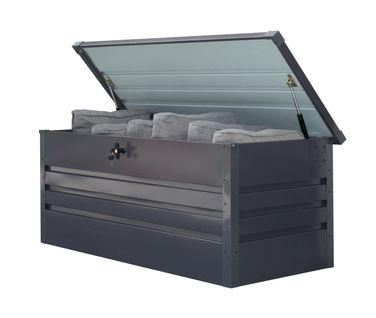 Coffre De Jardin Scatola Gris En Acier Galvanisé Anthracite 600 L - Scatola