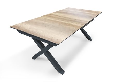 Table De Jardin En Aluminium Et Plateau Hpl Imitation Bois - Floride