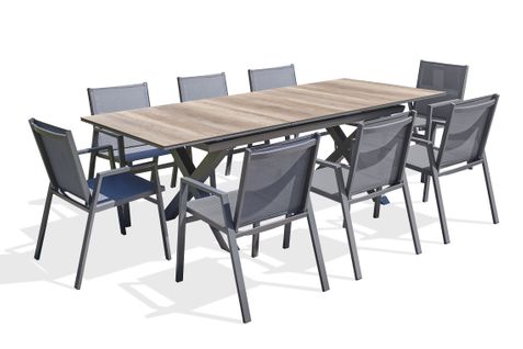 Ensemble Repas De Jardin 8 Places En Aluminium  - Floride