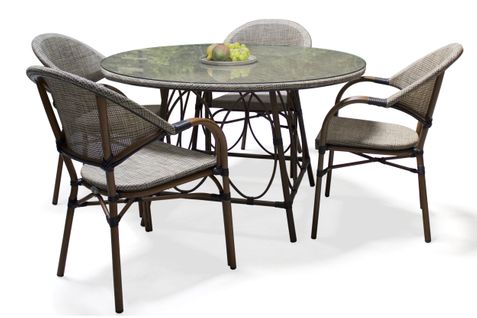 Ensemble Repas De Jardin 4 Places En Aluminium - Ushuaia