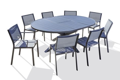Ensemble Repas 8 Places En Aluminium Avec Rallonge Papillon - Pelosa