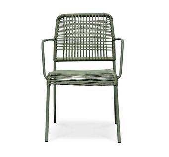 Fauteuil De Jardin Marceau En Corde Olive Et Acier - Marceau