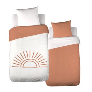 Parure De Lit Enfant Coton Tufté Motif Soleil - 140x200 Cm - Terracotta