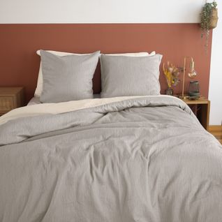 Parure De Lit Réversible - Effet Gaze De Coton - 240x220 Cm - Vert