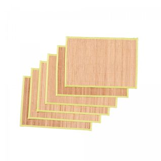 Set De Table Tissé En Bambou Lot De 6 Ba 33x48 Beige Et Vert
