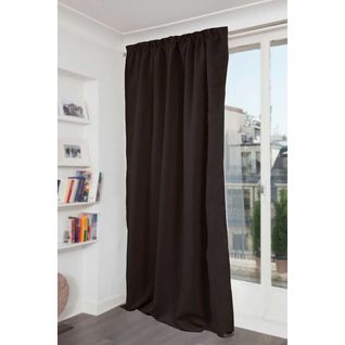 Rideau Phonique Occultant Et Thermique Galon Fronceur - 140x260 Cm - Marron Foncé