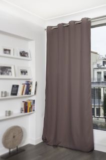 Rideau Grande Hauteur Phonique Thermique Et Occultant - 140x300 Cm - Gris Souris