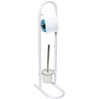 Brosse Et Dérouleur Papier Wc Blanc