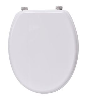 Abattant Wc En Bois Blanc Mat Avec Kit Fixation En Acier Inoxydable