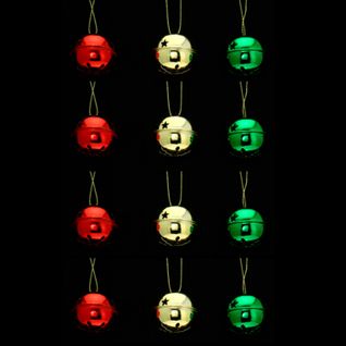 Lot De 12 Grelots Brillants - Rouge, Vert Et Or