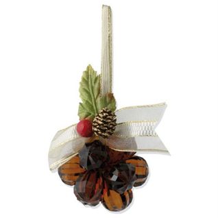 Fleur De Noël En Acrylique 12 Perles - Ambre