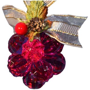 Fleur De Noël En Acrylique 12 Perles - Framboise