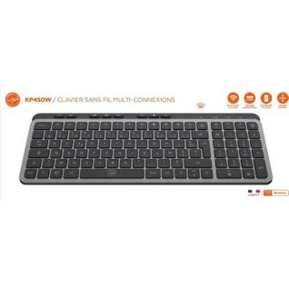 Clavier Compact - Touches Plates - Kp450w - Azerty - Fr - Multi-connexions - Noir