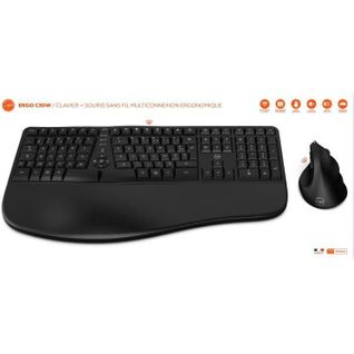 Ensemble Clavier Souris Sans Fil - Ergonomique - C30w - Noir