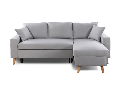 Canapé D'angle Maria Scandinave Réversible Et Convertible -  Gris Clair