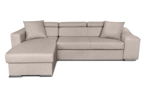 Canapé D'angle Elona Convertible En Tissu - Beige - Angle Gauche