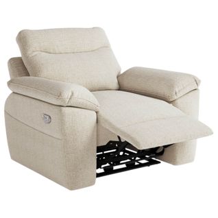 Fauteuil De Relaxation Électrique Ross En Tissu Texturé 3d - Beige