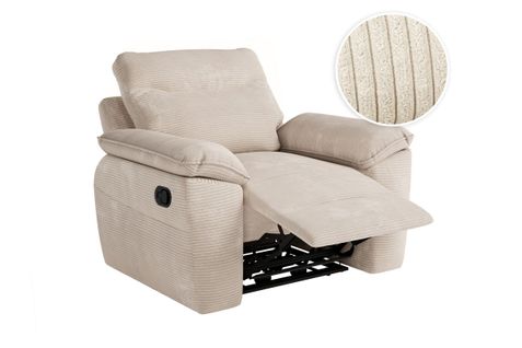 Fauteuil De Relaxation Manuel Ross En Velours Côtelé - Beige