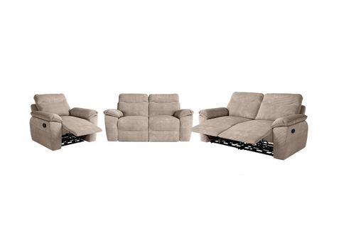 Canapés De Relaxation Ross Manuels 3 Et 2 Places Et Fauteuil En Velours Côtelé - Taupe