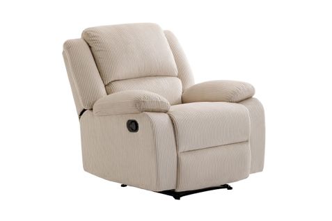 Relaxxo - Fauteuil Relaxation Manuel Leo En Velours Côtelé - Beige