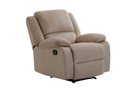 Relaxxo - Fauteuil Relaxation Manuel Leo En Velours Côtelé - Taupe