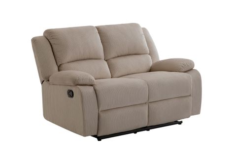 Relaxxo - Canapé De Relaxation Manuel 2 Places Leo En Velours Côtelé - Taupe